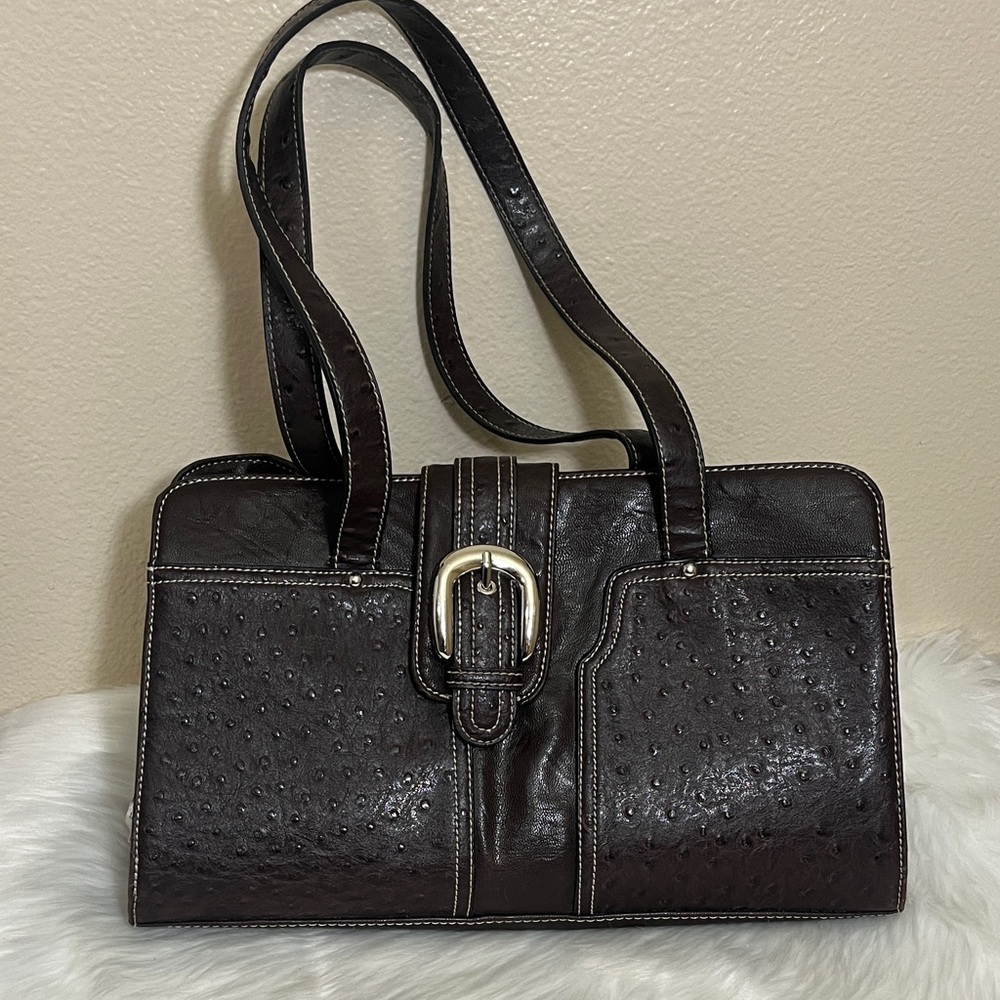 Sag Harbor Brown Faux Leather Handbag Purse